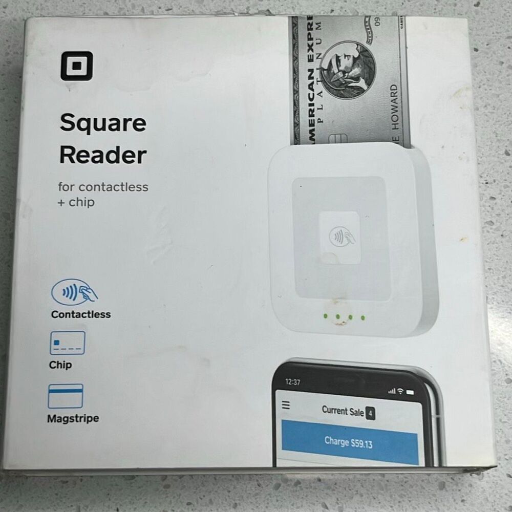Square Contactless & Chip Reader A-SKU-0485 Bluetooth POS Credit Card Reader New